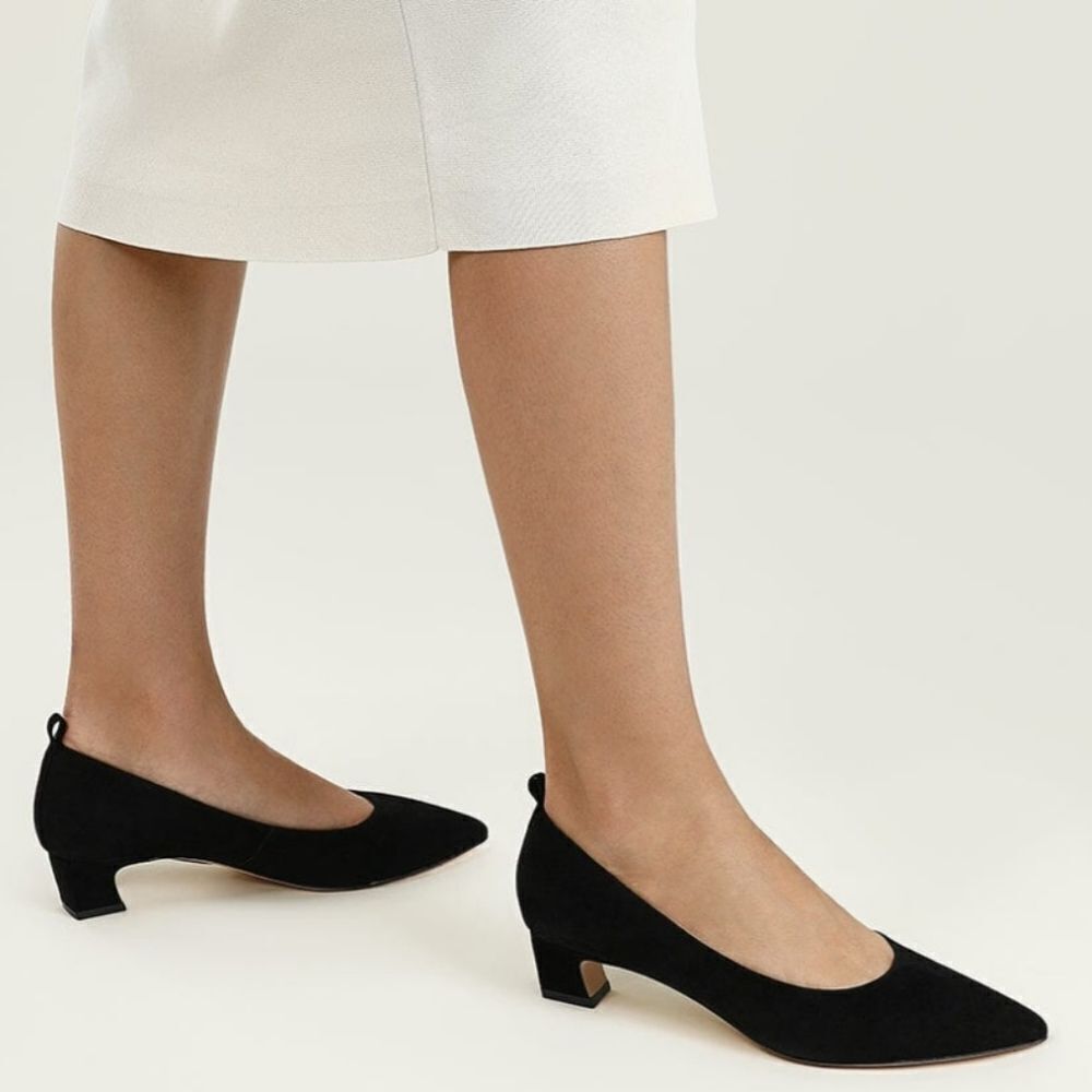FOREVER BLOCK HEEL POINTED TOE SLIP-ONβPUMP